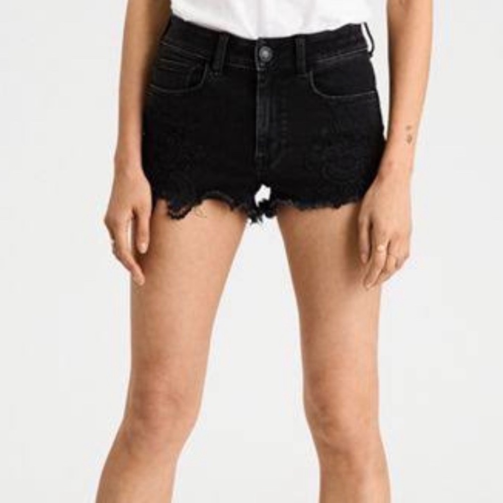 American Eagle Black Denim Shorts- Size 6